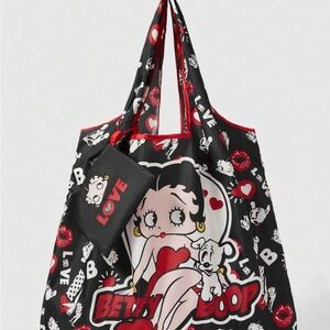 Betty Boop Black Tote Bag w small black bag included